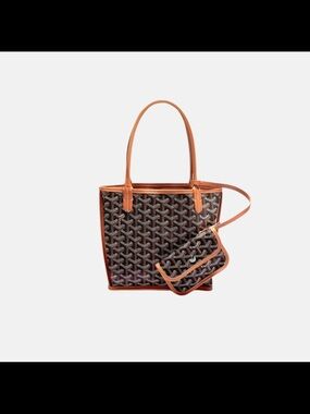 Brown black tote bag clutch NEW